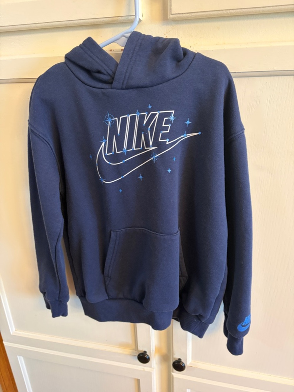 Nike Navy Hoodie with Light Blue Star Swoosh Boys 6-7